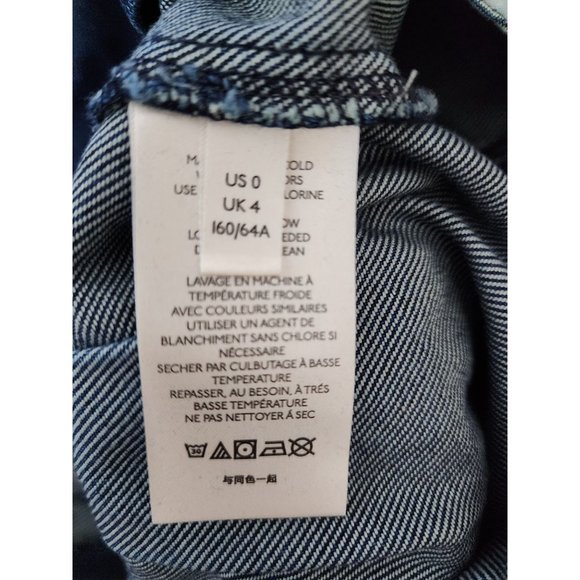 Free People Greta Blue Denim Jumpsuit Backless Cut Out Romper Playsuit New 0 - Picture 9 of 9